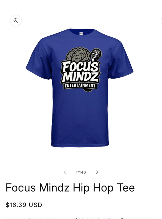 Focus Mindz Classic Graphic Hip Hop Tee in Royal Blue